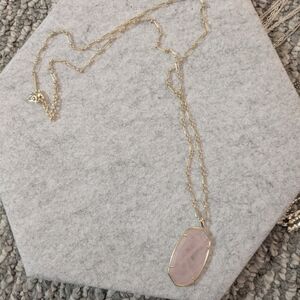 Kendra Scott Gold Necklace with Pink Pendant